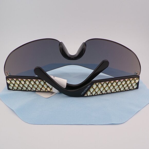 Swarovski Crystal Detail Mirrored Rimless Shield, Lightweight Wraparound SK0364 main image 12